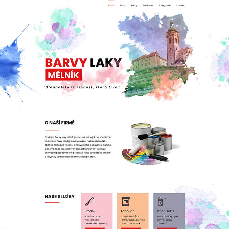 Náhled webu Barvy laky Měník