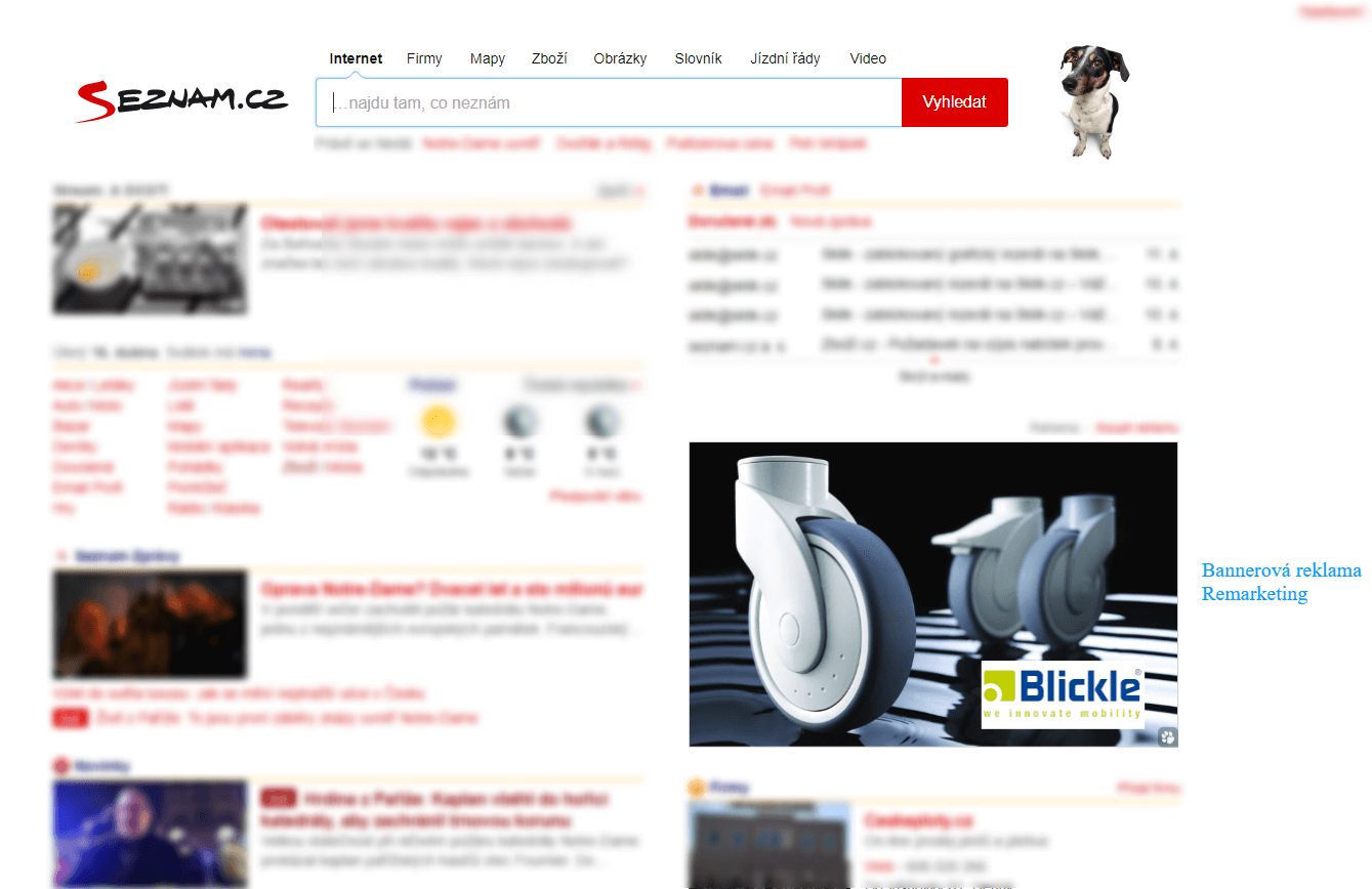 Ukázka bannerové reklamy a remarketingu na Seznam.cz