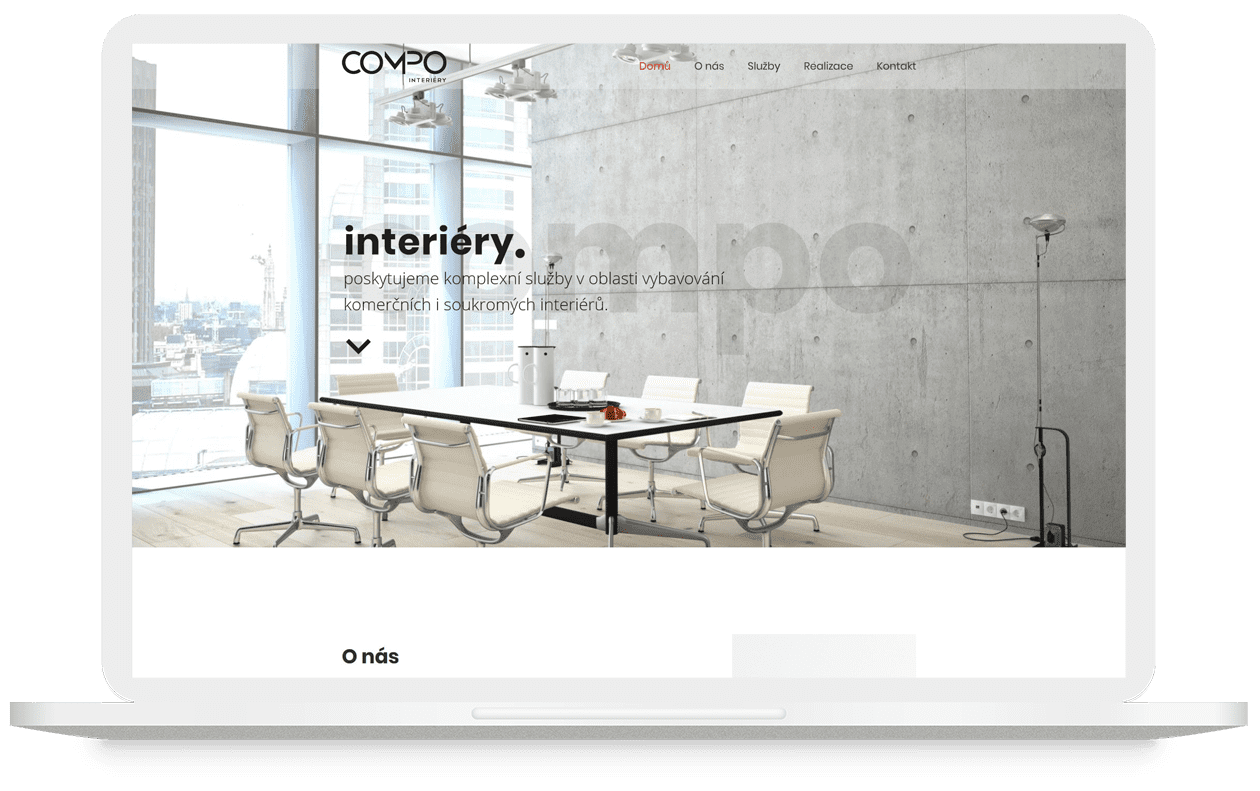 Mock-up webu Compo Interiéry