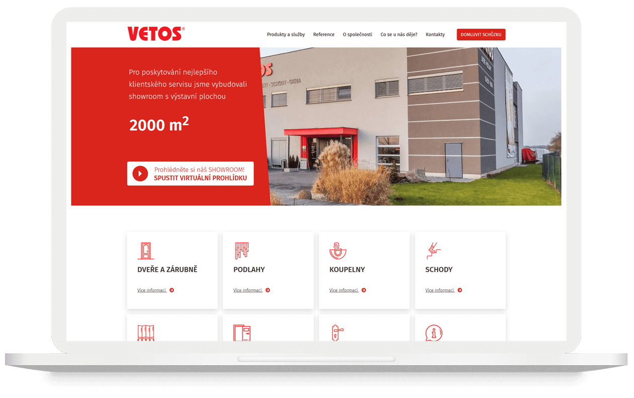 Mock-up webu Vetos