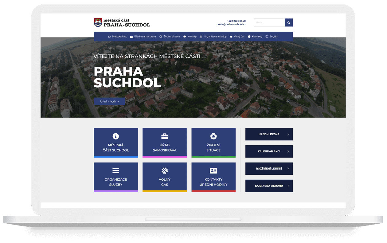 Mockup webu Praha Suchdol