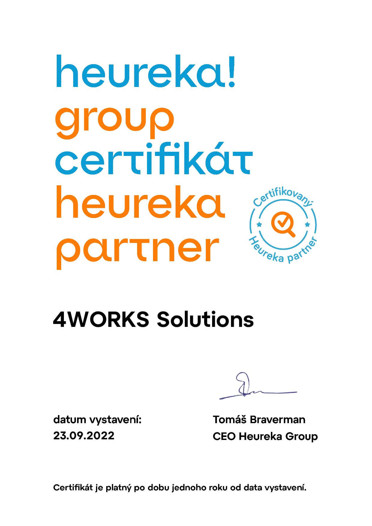 Heureka certifikace