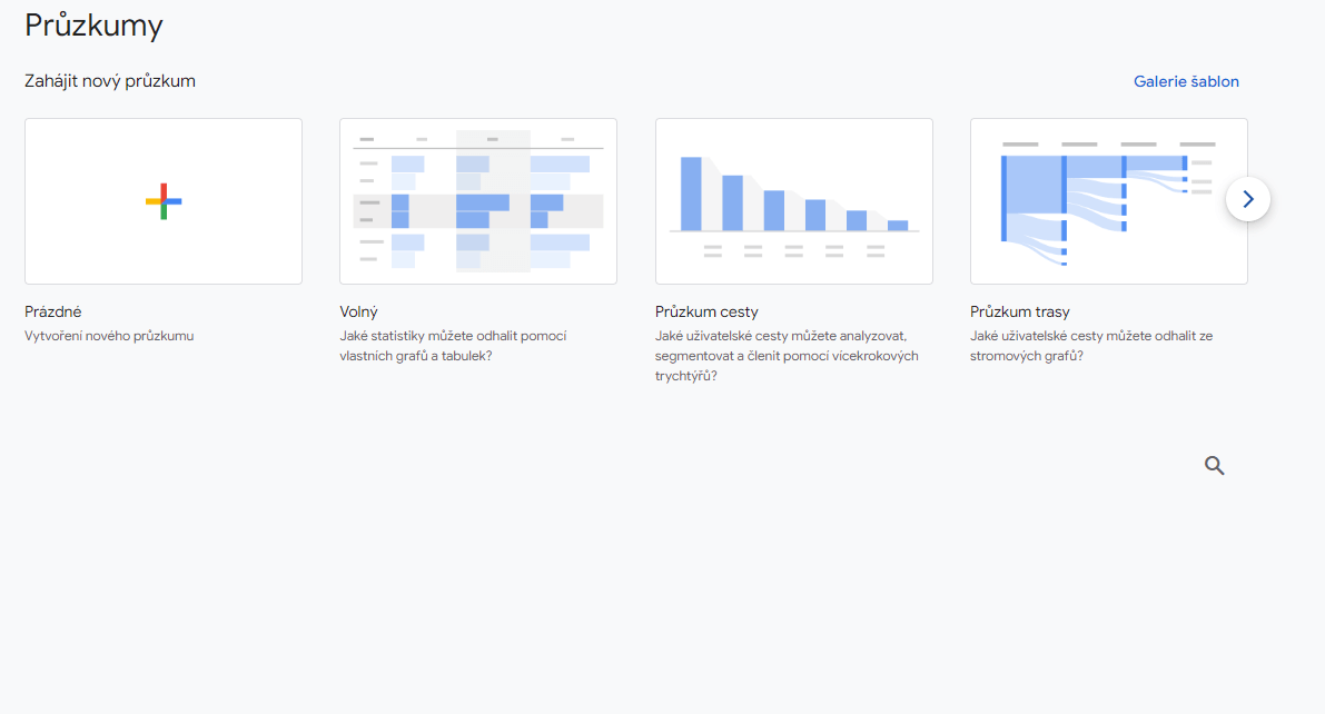 Google analytics 4 - průzkumy