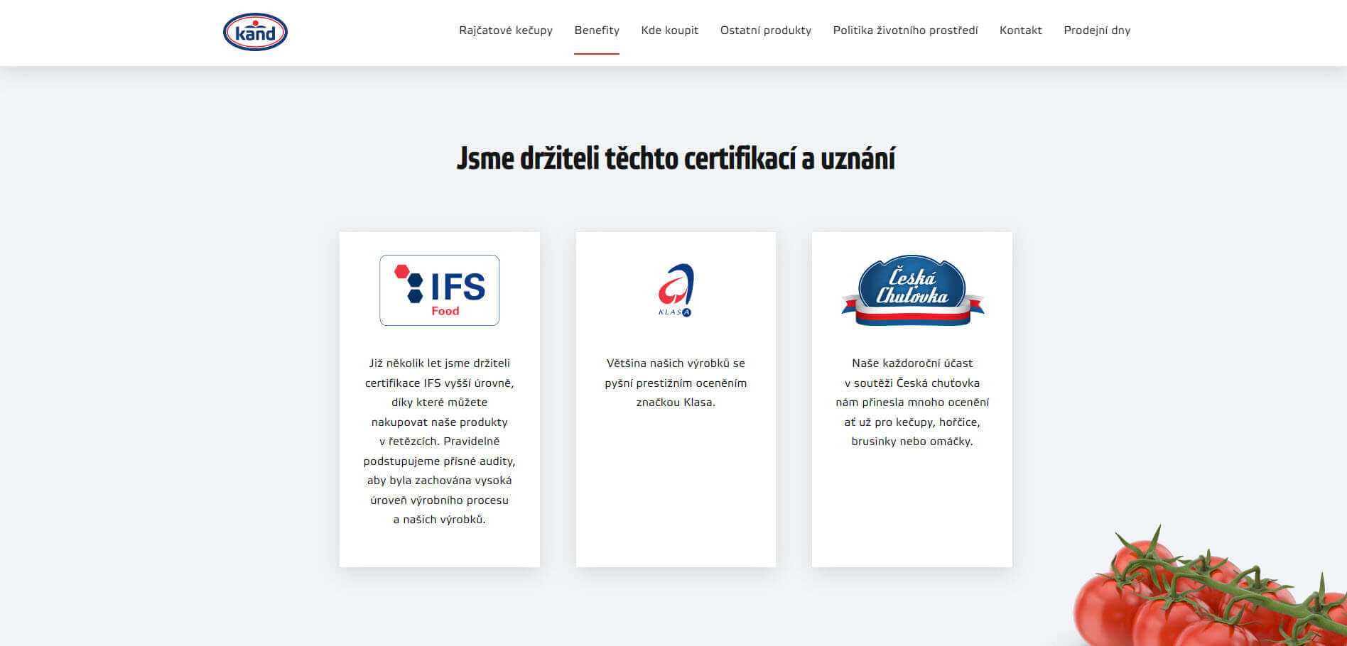 Kand certifikace web design